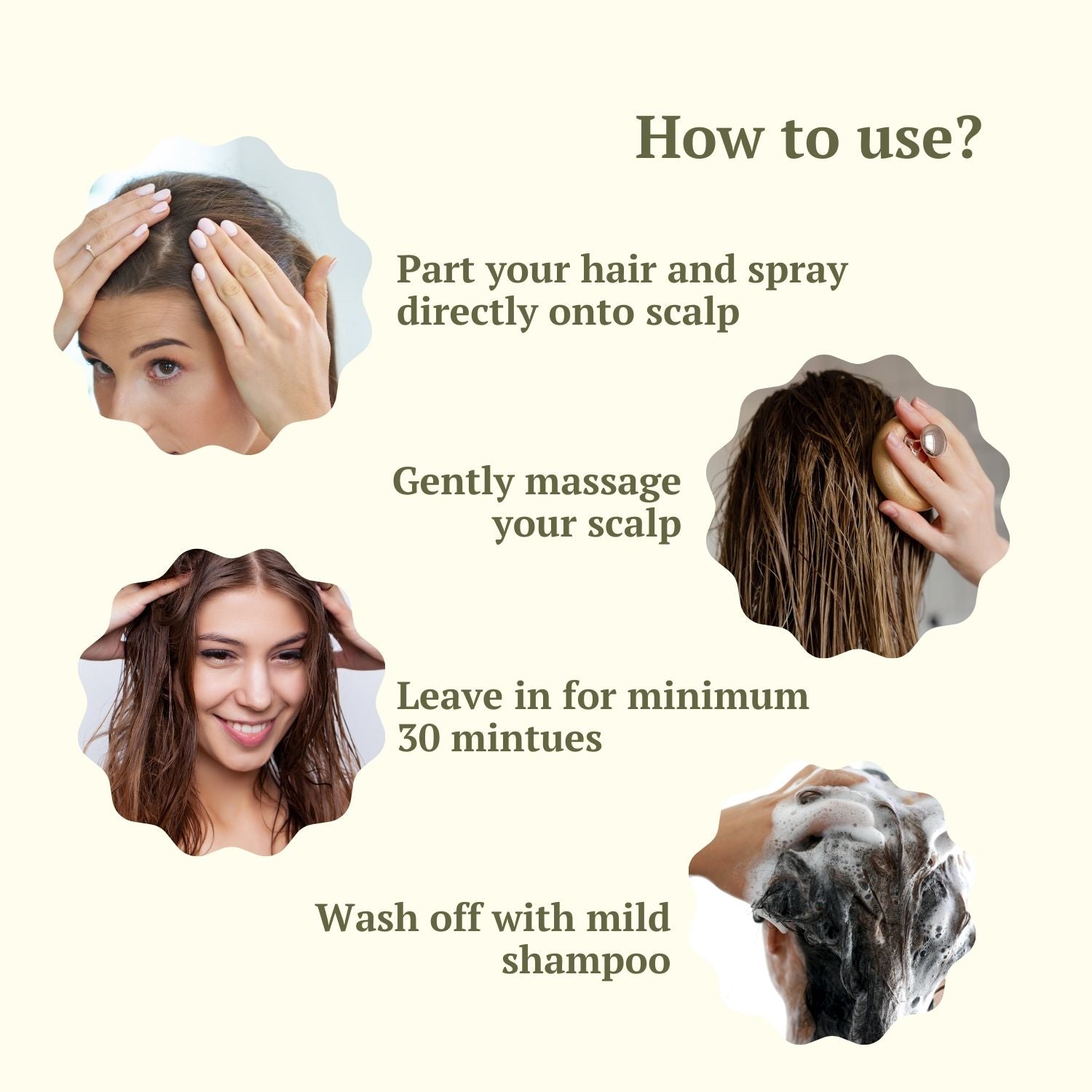 Steps to use Rojh Hair Oil